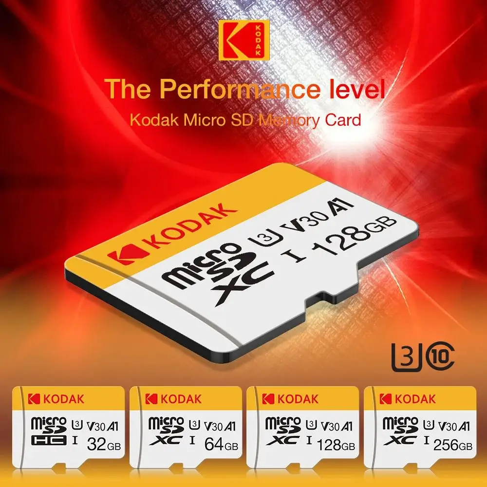 KODAK Micro SD TF-Karte 256 GB 64 GB 32 GB Speicherkarte 128 GB Klasse 10 Microsd SD-Karte 100 MB/S UHS-I A1-Karte für Telefon/PC – Detail 2