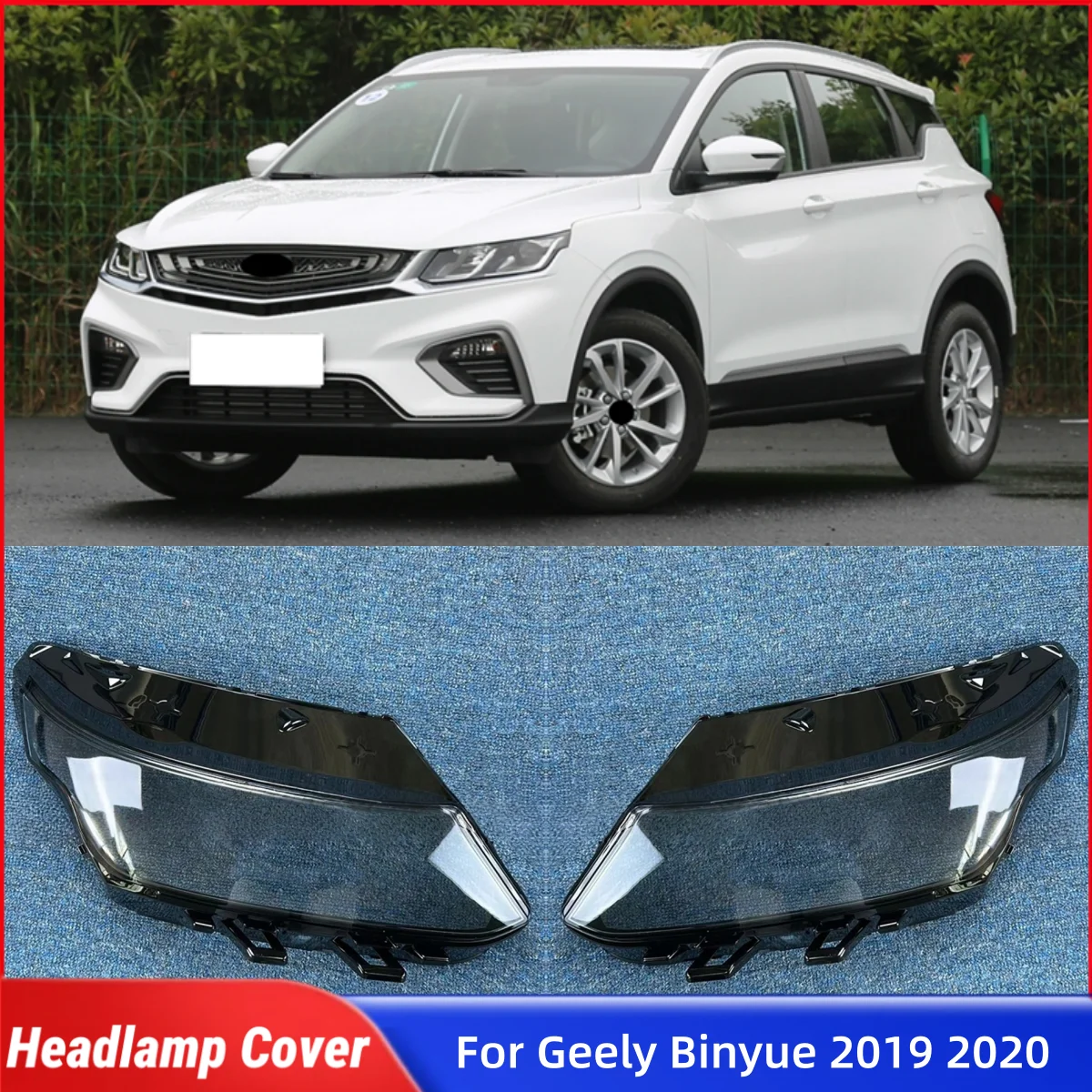 

For Geely Binyue 2019 2020 Car Accessories Lampshades Lamp Shell Headlamp Car Front Headlight Lens Cover Lights Shell