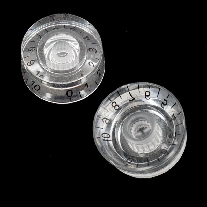 4 Teile/los Transparent Klar Schwarz Digitale Elektrische Gitarre Bass Speed Control Knöpfe Ton volumen Topf Knöpfe Gitarre Zubehör Teile – Detail 2