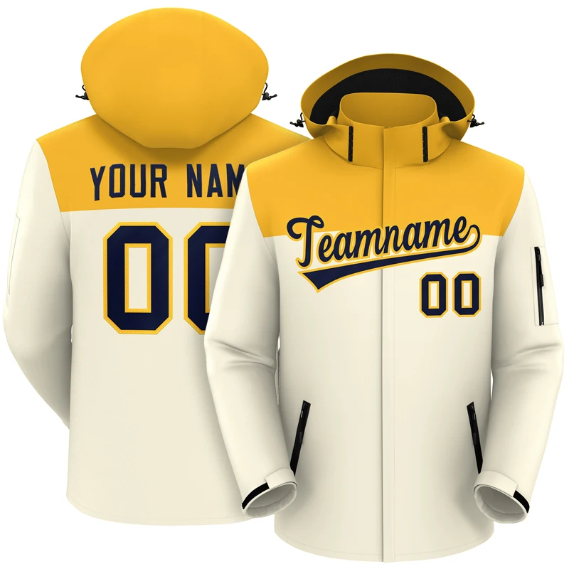 مخصص سترة مضادة للماء التطريز للجنسين كلية اللون بشكل إبداعي شخصية مخيط اسم رقم الشارع الشهير معاطف الشتاء