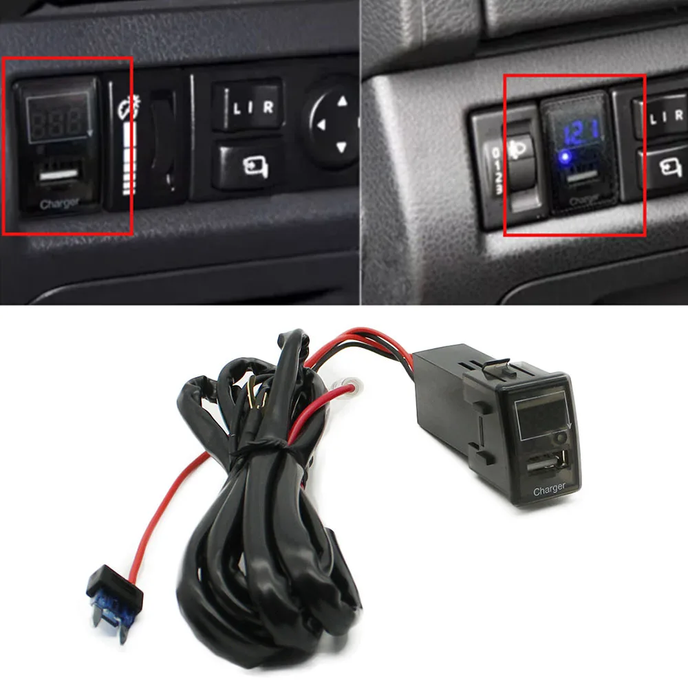 Car Fast Charger QC3.0 USB Interface Adapter Modified Charging Socket for ISUZU MU-X Jim D-MAX Rank V-Cross Accessories