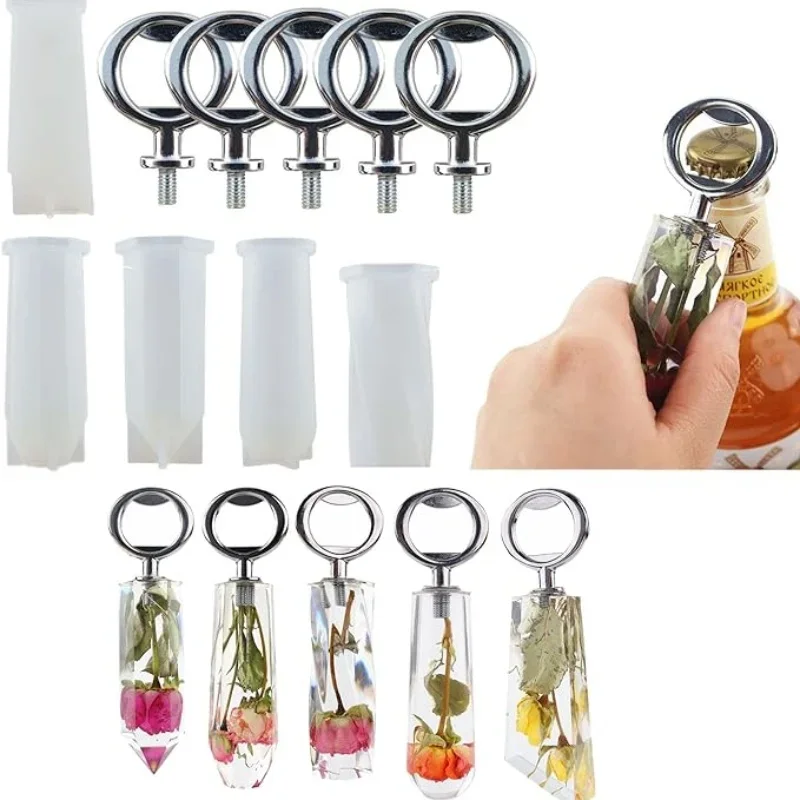 Moule en silicone pour ouvre-bouteille en cristal, moule en résine xy, bière de minerai, horloge miroir, élection, bricolage