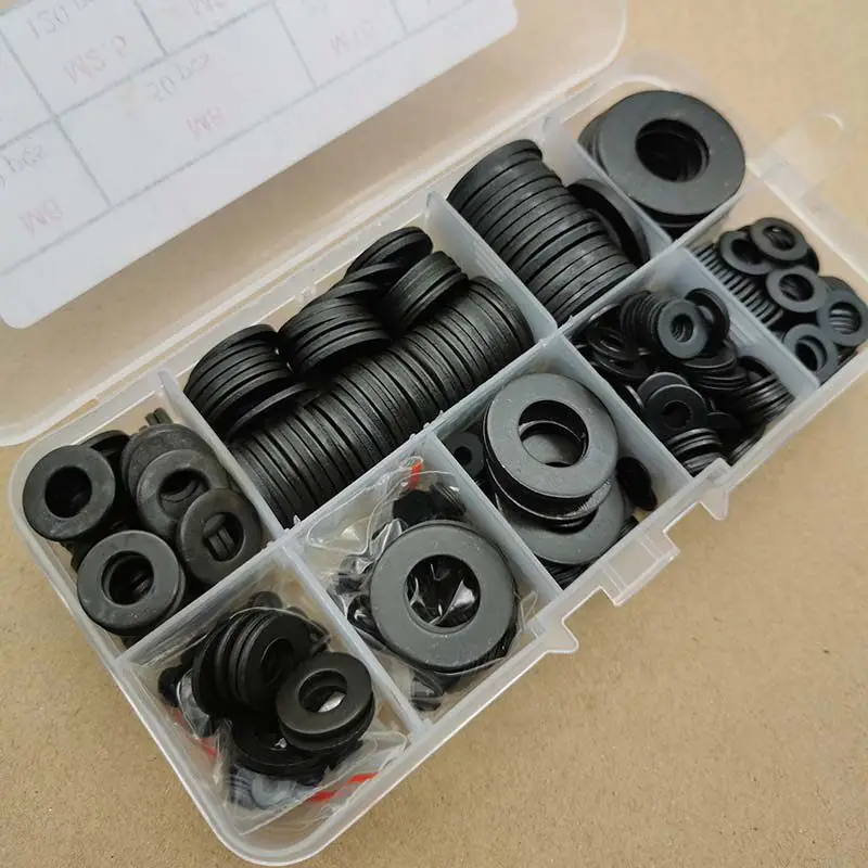 684pcs boxed black carbon steel flat washers gaskets m2 m2.5 m3 m4 m5 m6 m8 m10 m12 2