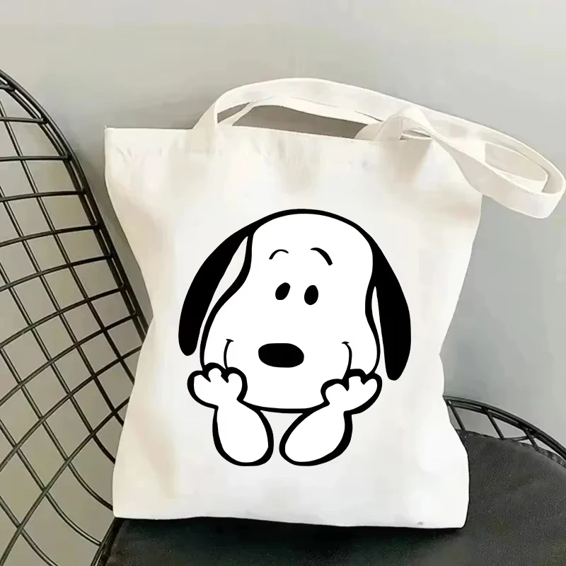 

Disney Cartoon Snoopy Unisex Handbag Amusing Vintage Harajuku Casual Commuter Shoulder Bag Streetwear Daily Women Canvas Bag