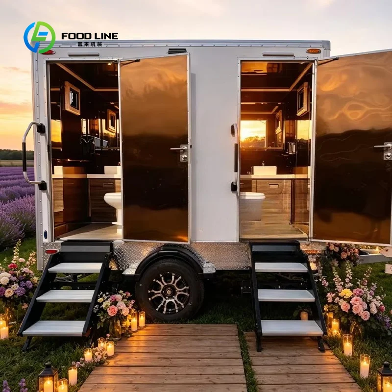 Customized Public Cheap Price Portable Toilet Mobile Vip Restroom Trailer Outdoor Portable Bathroom With Sink Shower