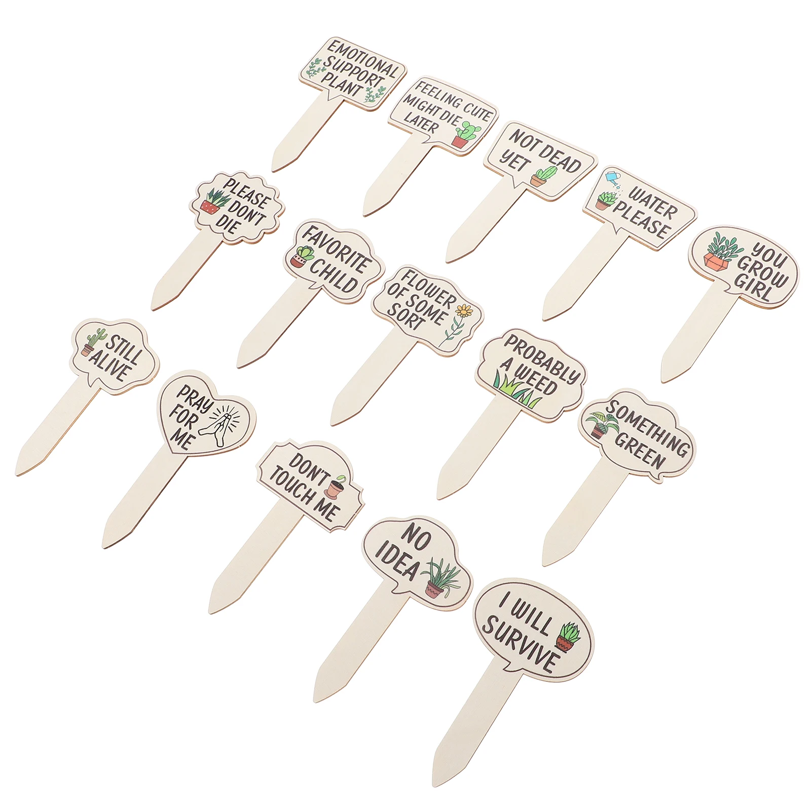 

15PCS Flower Wooden Plant Labels Cute Garden Signs Waterproof Garden Marker Tags for Vegetables Durable Reusable