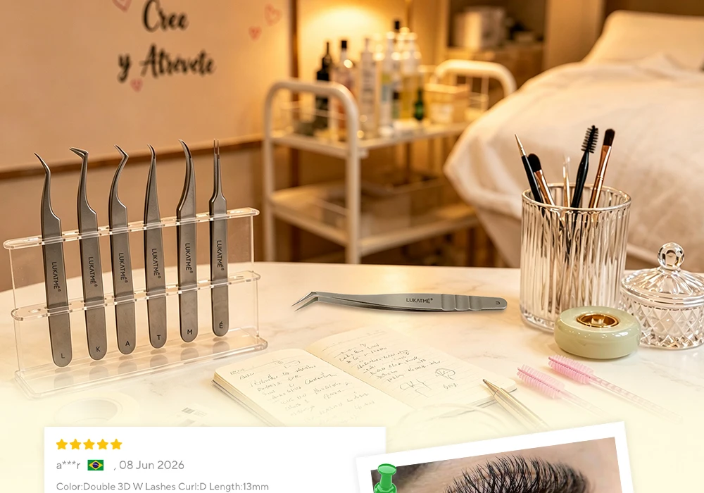 LUKATME Doppelte 3D W-Form Wimpernverlängerungen, vorgefertigte Fächer, W-6D Wimpernbüschel, C/D-Curl, weiche, volle, dichte Wimpern, 8-15 mm, für den Salon – Detail 12
