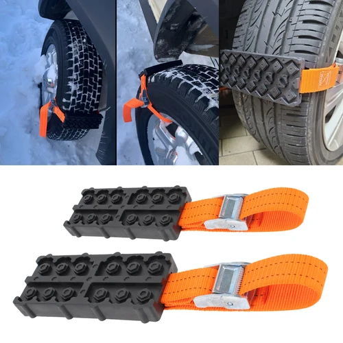 Bloques de tracción para neumáticos de coche, correas de cadena para nieve, barro, hielo, antideslizantes, PU duradero, 1 piezas