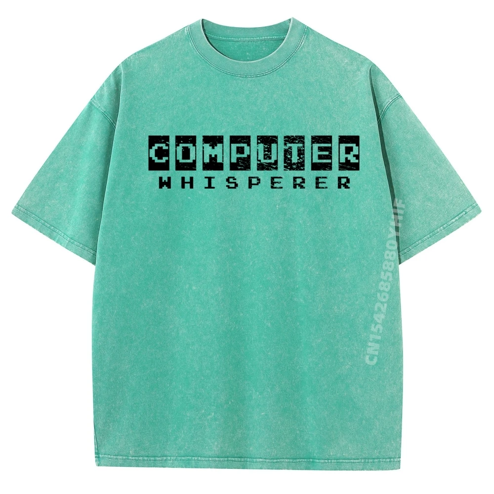 

Computer Science Summer Clothes Aesthetic Tee Shirt Men Vintage Washed T-shirts Graphic Print Loose Fit Clothes