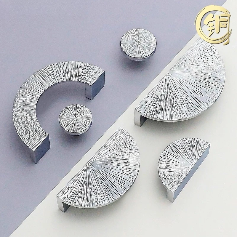 Kenop Lemari Laci Setengah Lingkaran Model Palu, Kenop Furnitur Mewah Gaya Nordik, Gagang Pintu Kabinet Dapur Kuningan