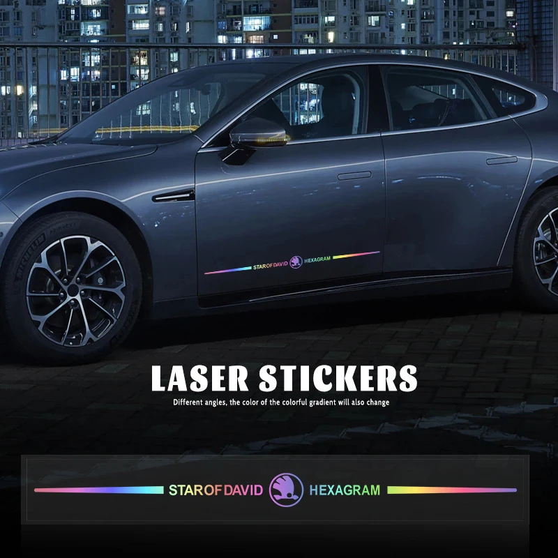 Car Front Rear Window Reflective Stickers for Skoda Logo Fabia 2 Superb Octavia 2 3 Kodiaq Yeti Karoq Citigo Felicia Kamiq Rapid