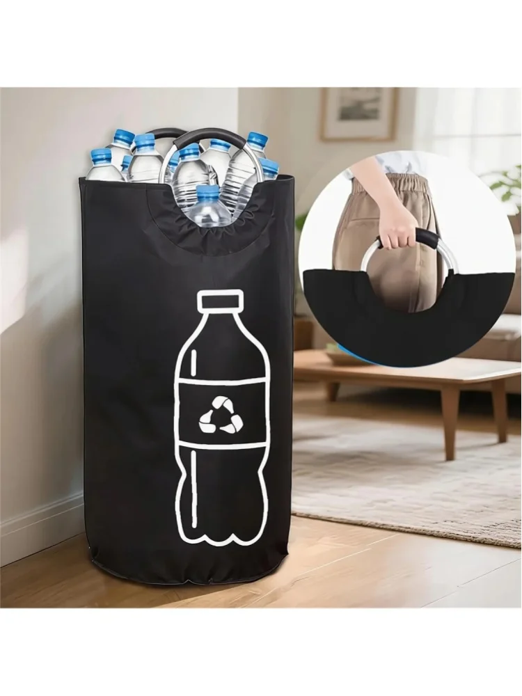 Duży kosz na butelki o pojemności 82L, kosz na pranie, torba do przechowywania, kosz na śmieci do recyklingu, organizer do kuchni i pomieszczeń do przechowywania, 72*38cm — 2