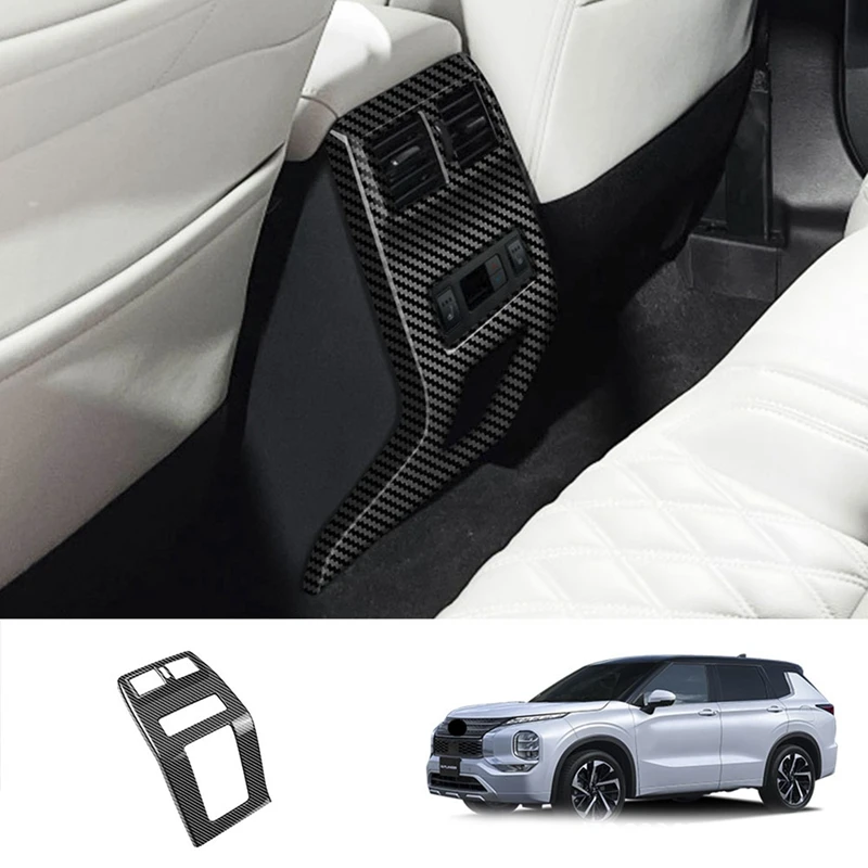 RHD per Mitsubishi OUTLANDER 2022 bracciolo Box posteriore Air Vent Frame Anti-Kick Cover Sticker Trim