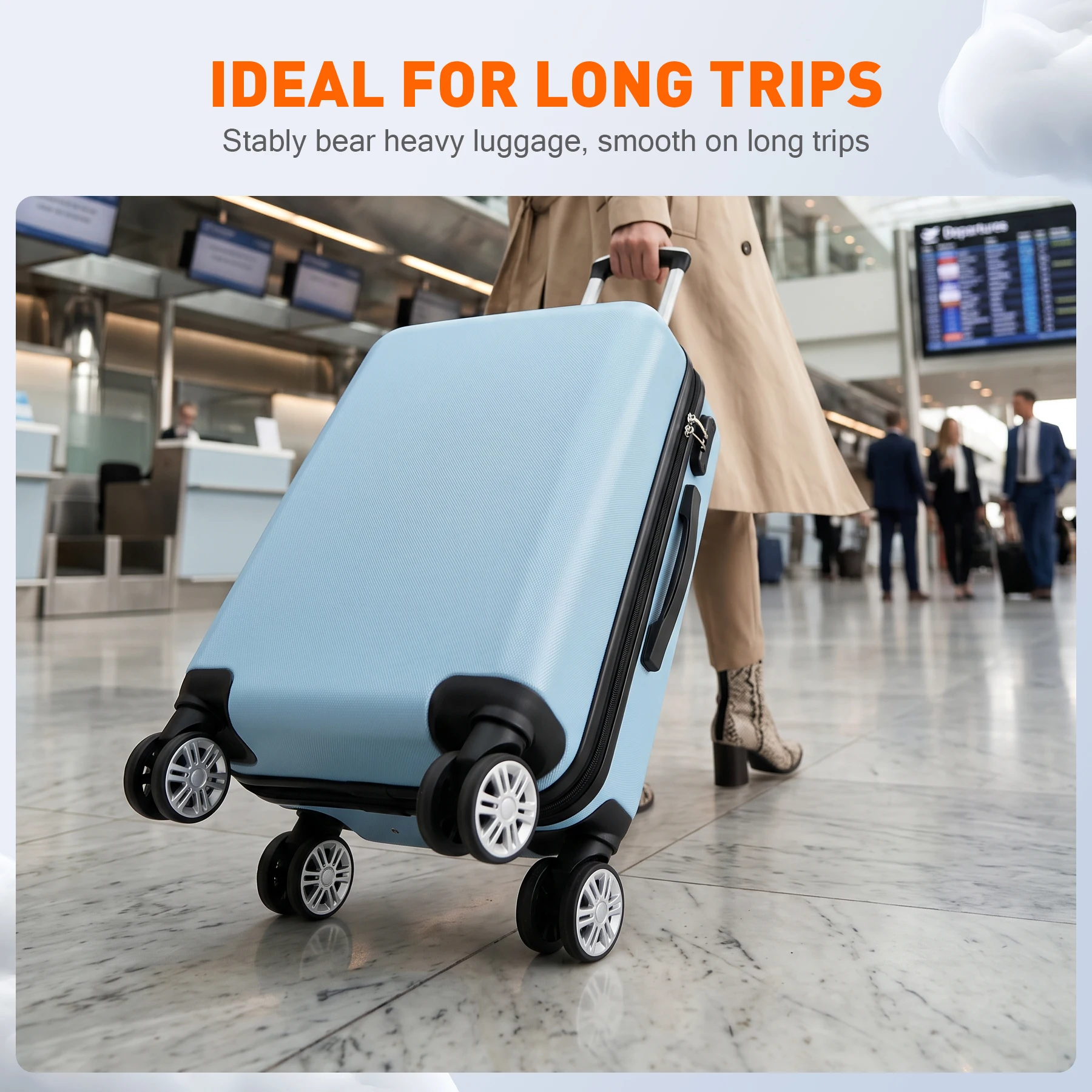 Suitcase Wheels Double Row Luggage Replacement Wheel Travel Case 360° Spinner Trolley Caster Repair Parts Luggage Accessories