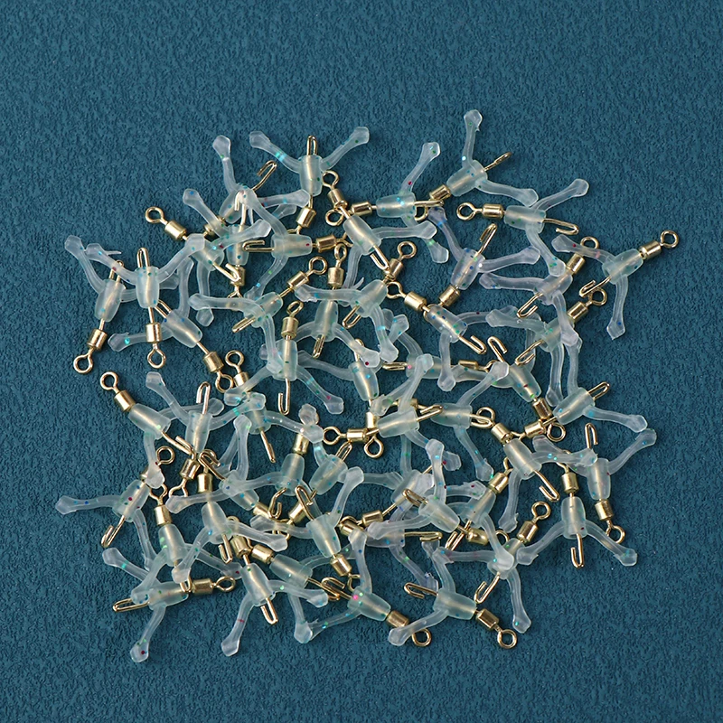 Anillo giratorio en forma de Y, divisor de sedal, frijoles espaciales, conector de aparejos de pesca de tres tenedores, abrazaderas de alambre, herramientas de pesca, 10/50 Uds.