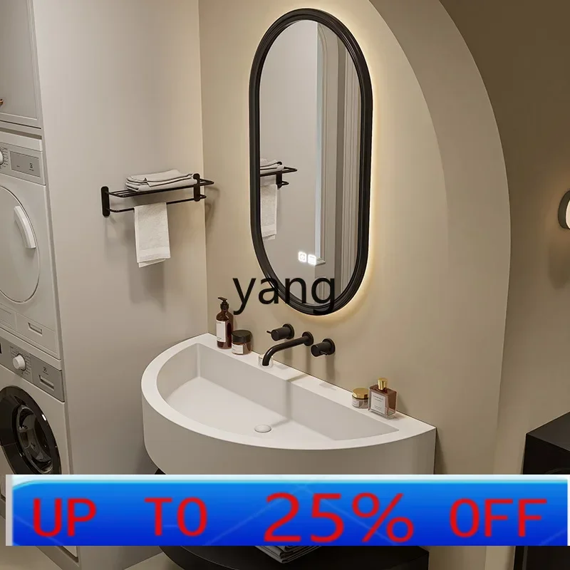 

LH minimalist circular arc smart bathroom cabinet integrated basin wall-mounted washing table toilet