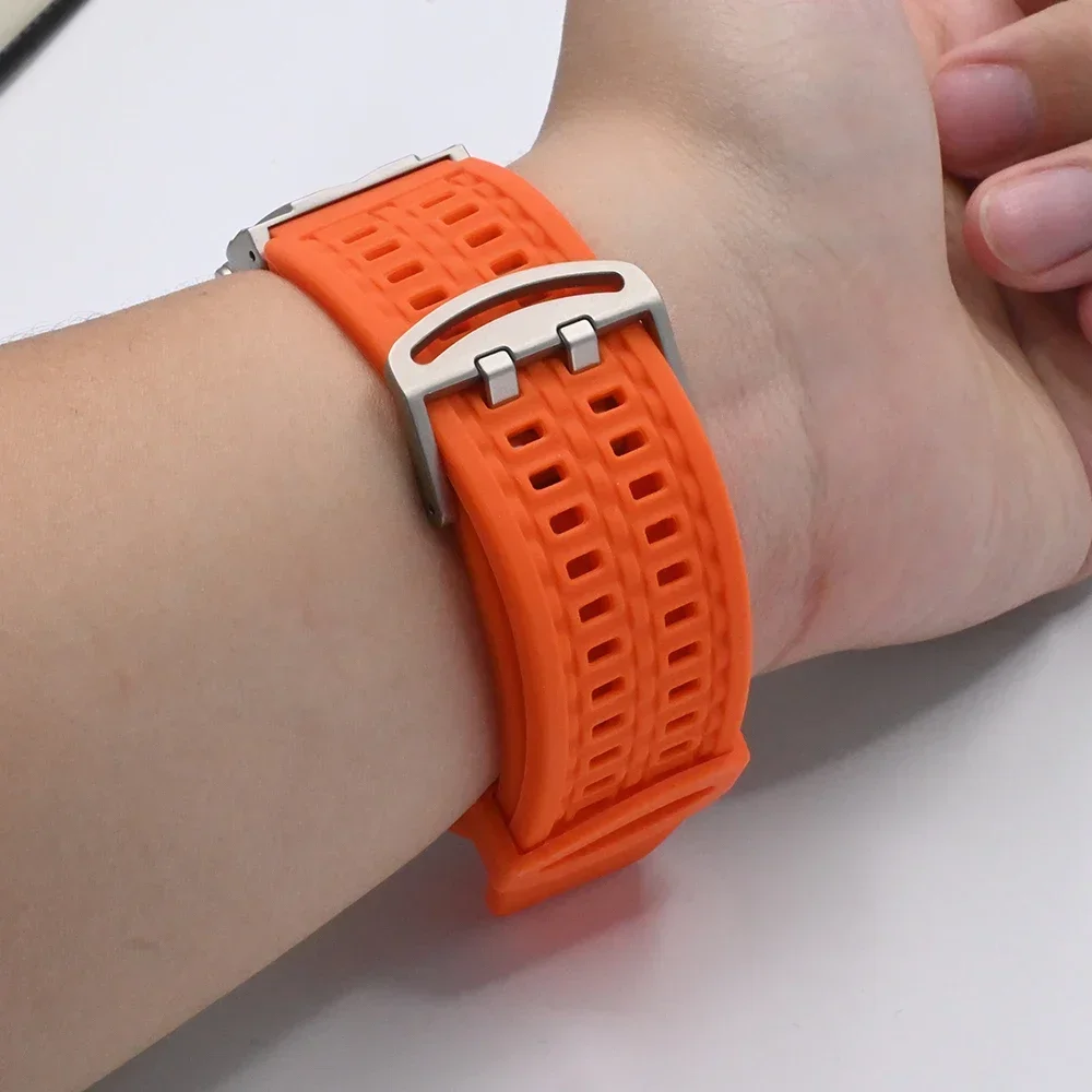 Soft silicone metal strap for Apple Watch Ultra 2 band stainless steel bracelet for iWatch Series 10 9 8 7 6 5 4 Se 44 45mm 46mm