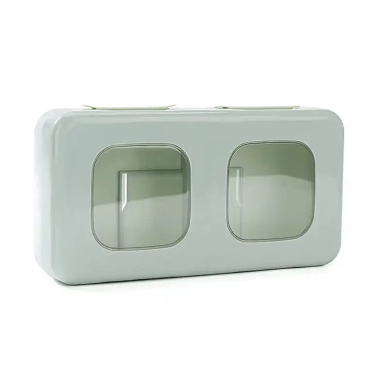 ABWR-Wall-Mounted Plastic Wrap Storage Box With Soft Rubber Top, Transparent Grid Design For Easy Visibility And Access
