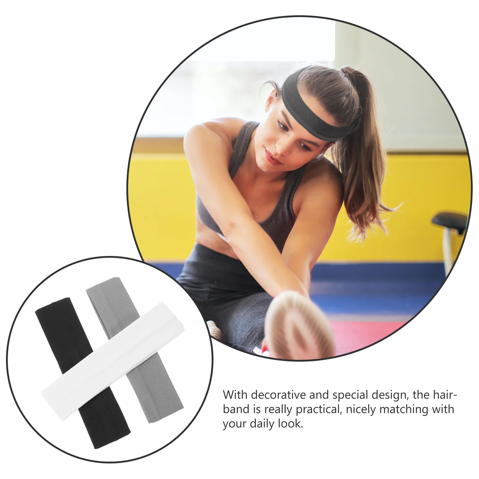 

6pcs Sports Headband Elastic Yoga Headband Breathable Fitness Band For Women Workout Running Gym Portable Stretchy Hair Bands