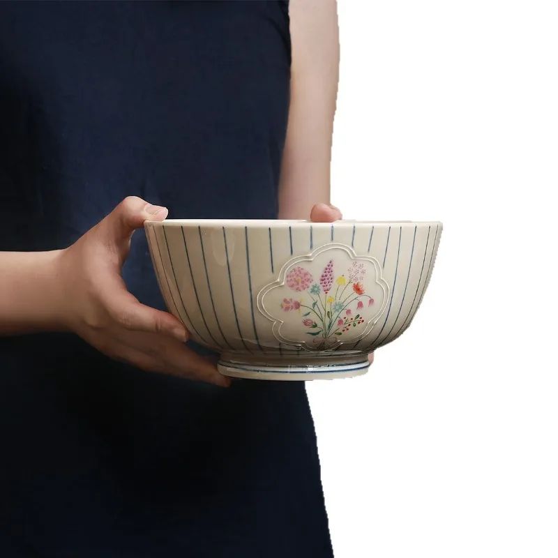 Creative Design Japanese Style Series Plates Household Dishes Ceramic Plates Good Looking Plates Retro Rice Bowls Noodle Bowls