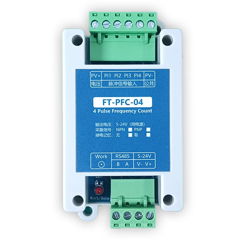 Pulse Counting Frequency Acquisition Flowmeter Speed Sensor Hall Switch Rain Casing Cylinder Count 485 modbus