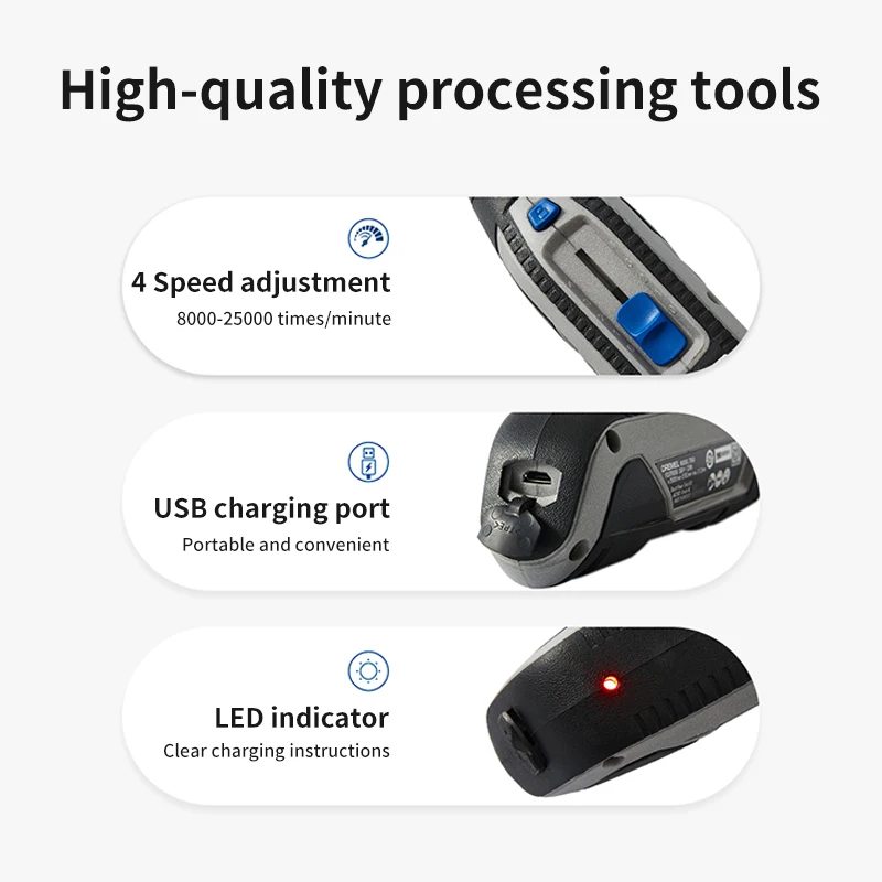 Dremel Lite 7760 N/15 4V Cordless Grinder Rotary Tool Kit USB Charging Variable Speed Wireless Power Tool for For Craft DIY