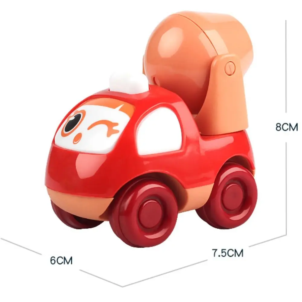 Carro de desenho animado de plástico durável, sem bateria, misturador deslizante de inércia, caminhão basculante, trator, brinquedo, design fofo, veículo de engenharia
