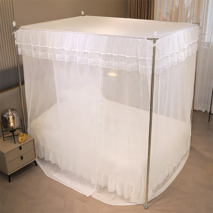 

Floor Standing Mosquito Net Traditional Bedroom Design No Installation Required Stainless Steel Frame Suitable for Meter 5 Bed