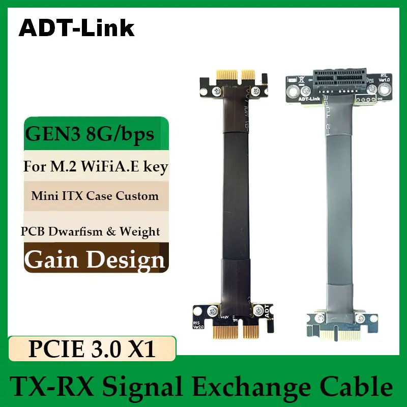 

ADT-Link PCI-E 3.0 X1 Перемычка-удлинитель «папа-папа» PCIe 1x Удлинитель смены сигнала для доски-кабана