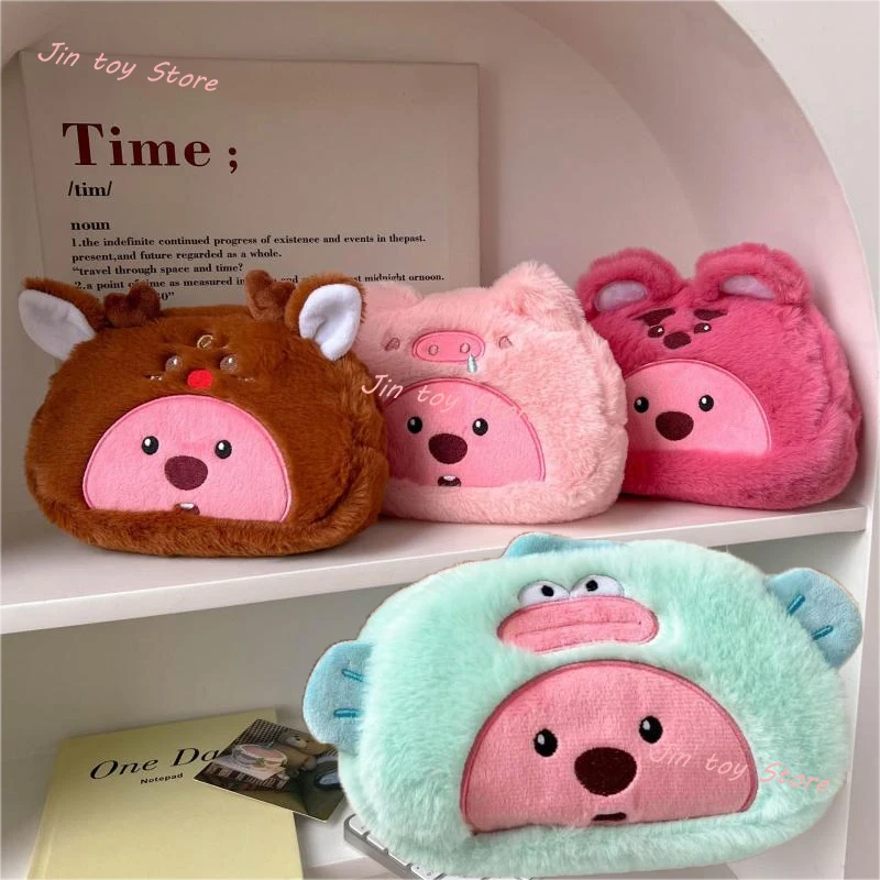 Kawaii Cross-Dressing Loopy Plush Pencil Case Ins Cartoon Sanrio Hangyodon Little Beaver Pen Bag Stationery Bag Makeup Bag Gift