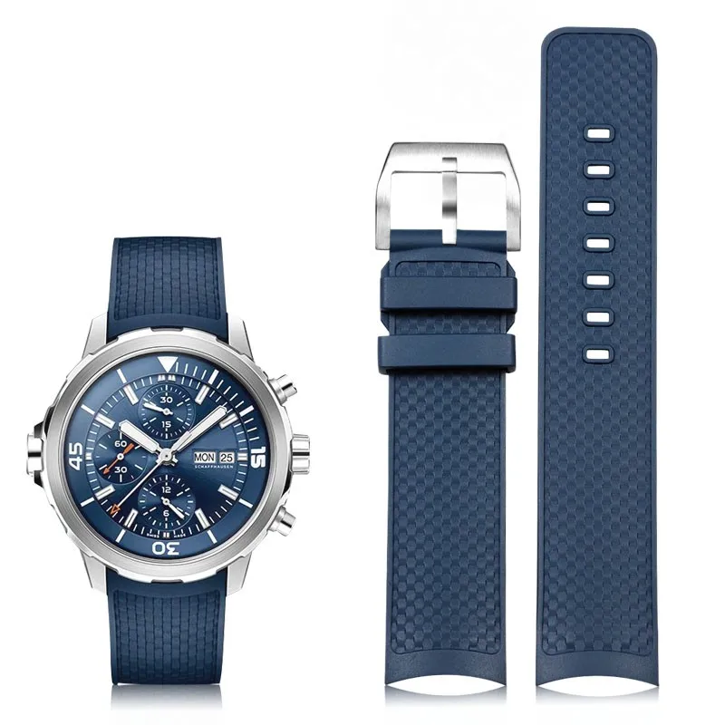 

Fluorine rubber watch strap. Original quick-release wristband of Ocean Chronograph IW328802/376806 in 22mm size.