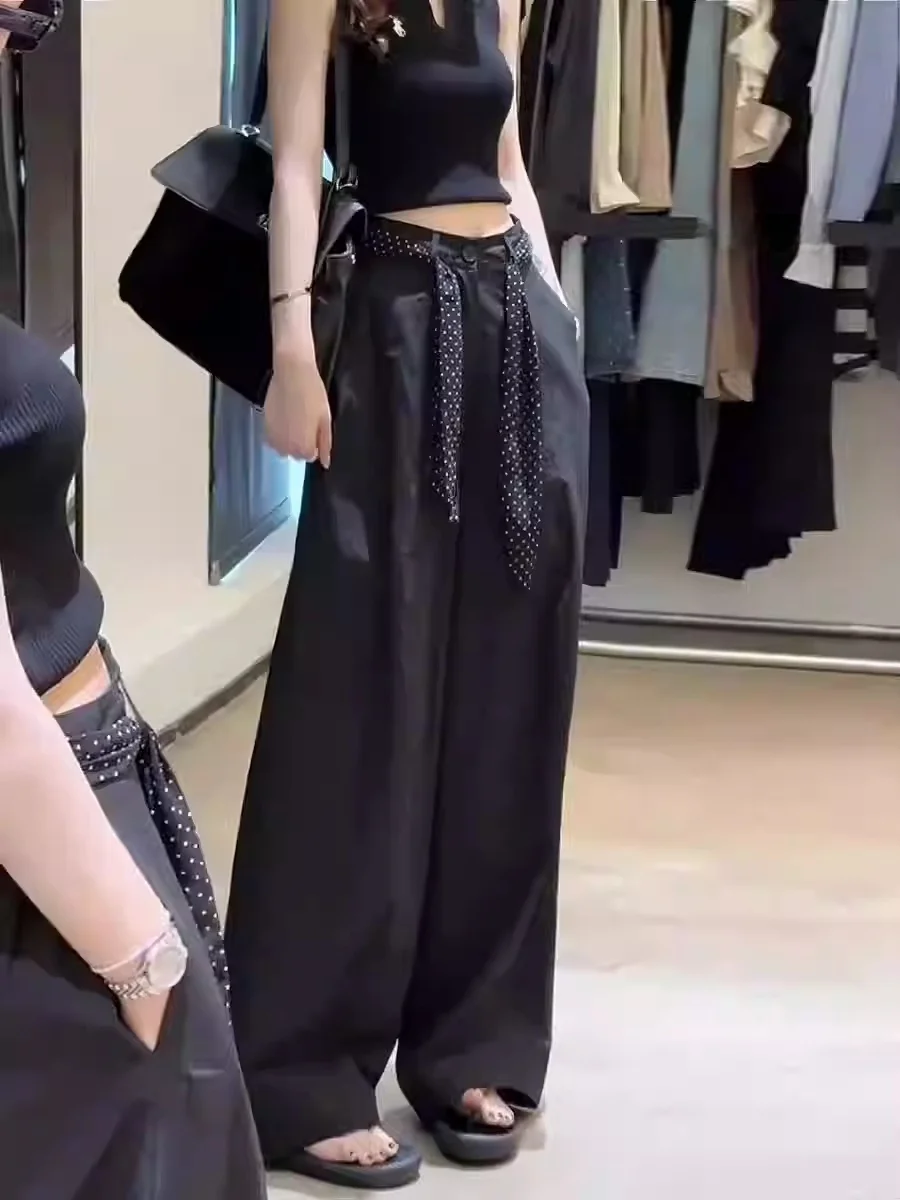 

Универсальные брюки Bla Slimming для женщин: прямые, с высокой талией, в пол, в корейском стиле, повседневные