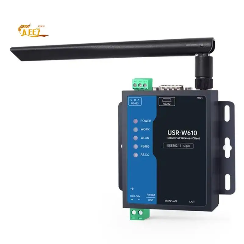convertisseur-aee7-serial-rs485-rs232-vers-wifi-client-sans-fil-industriel-passerelle-modbus-protocole-mqtt-usr-w610-qualcomm-eu