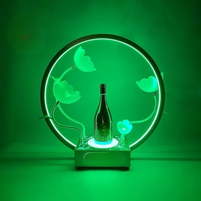 Diode Bottle Demonstrator - Luxury Custom Logo Acrylic Bottle Rack, Suitable for VIP Gifts, Bar Decorative Lighting