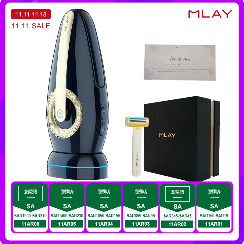 MLAY T17 Laser Hair Removal Device ICE Cold IPL Laser Epilator Mini Portable Body Facial Hair Remover Machine For Women Men