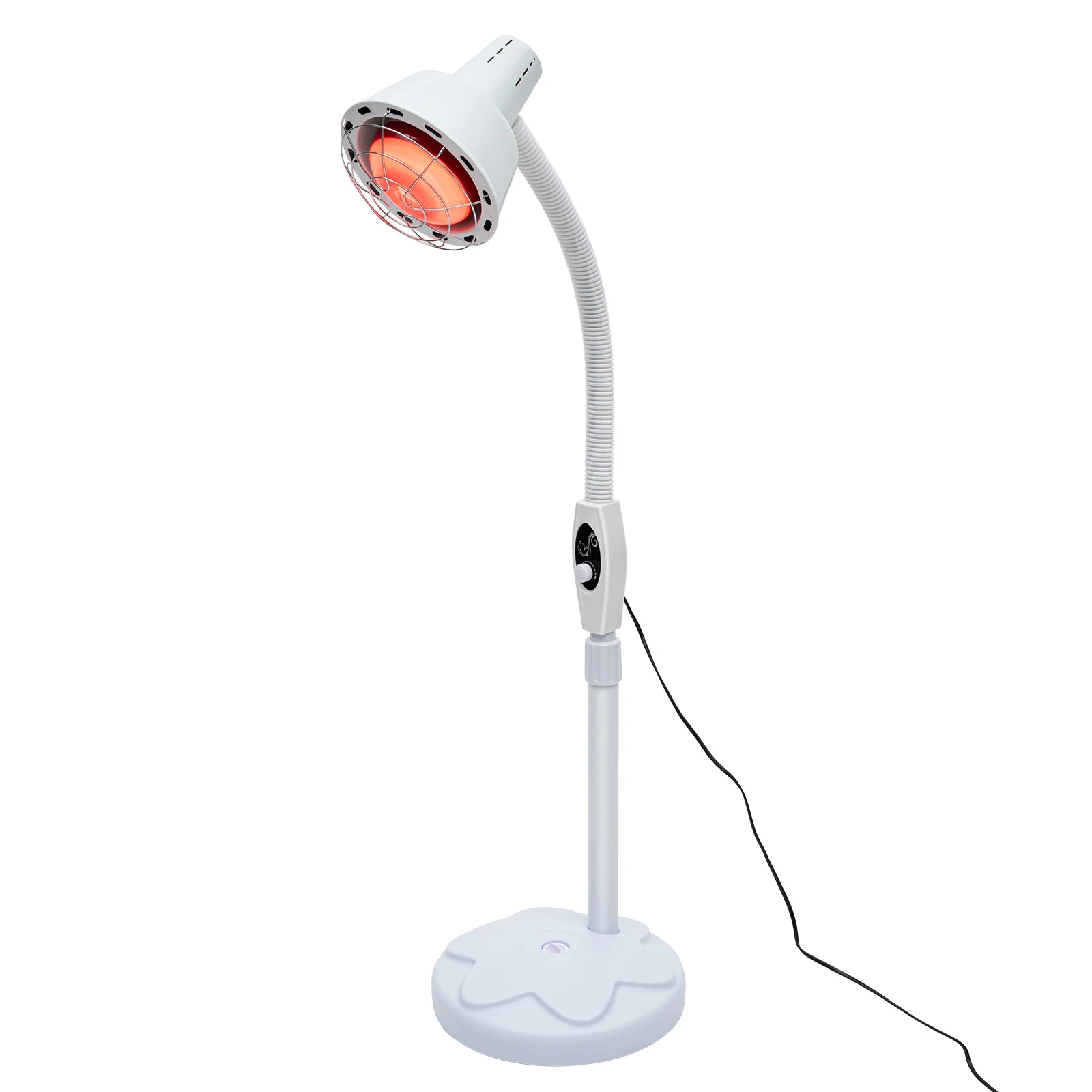 275 W infrarood warmtelamp 360 °   Draaibare elektrische thermotherapielamp met enkele/dubbele kop, verstelbare pijnverlichting, infrarood baklamp