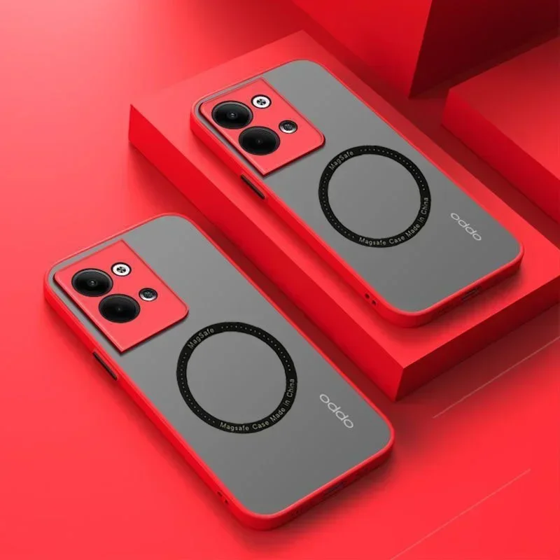 حافظة مغناطيسية فاخرة غير لامعة magasafe ، غطاء شفاف ، شحن لاسلكي ، ممن لهم ، رينو 9 ، 6 ، 7 ، 8 ، 10 برو ، بلس ، A98 ، A78 ، 7z ، 8z ، 8 لايت ، 8 طن