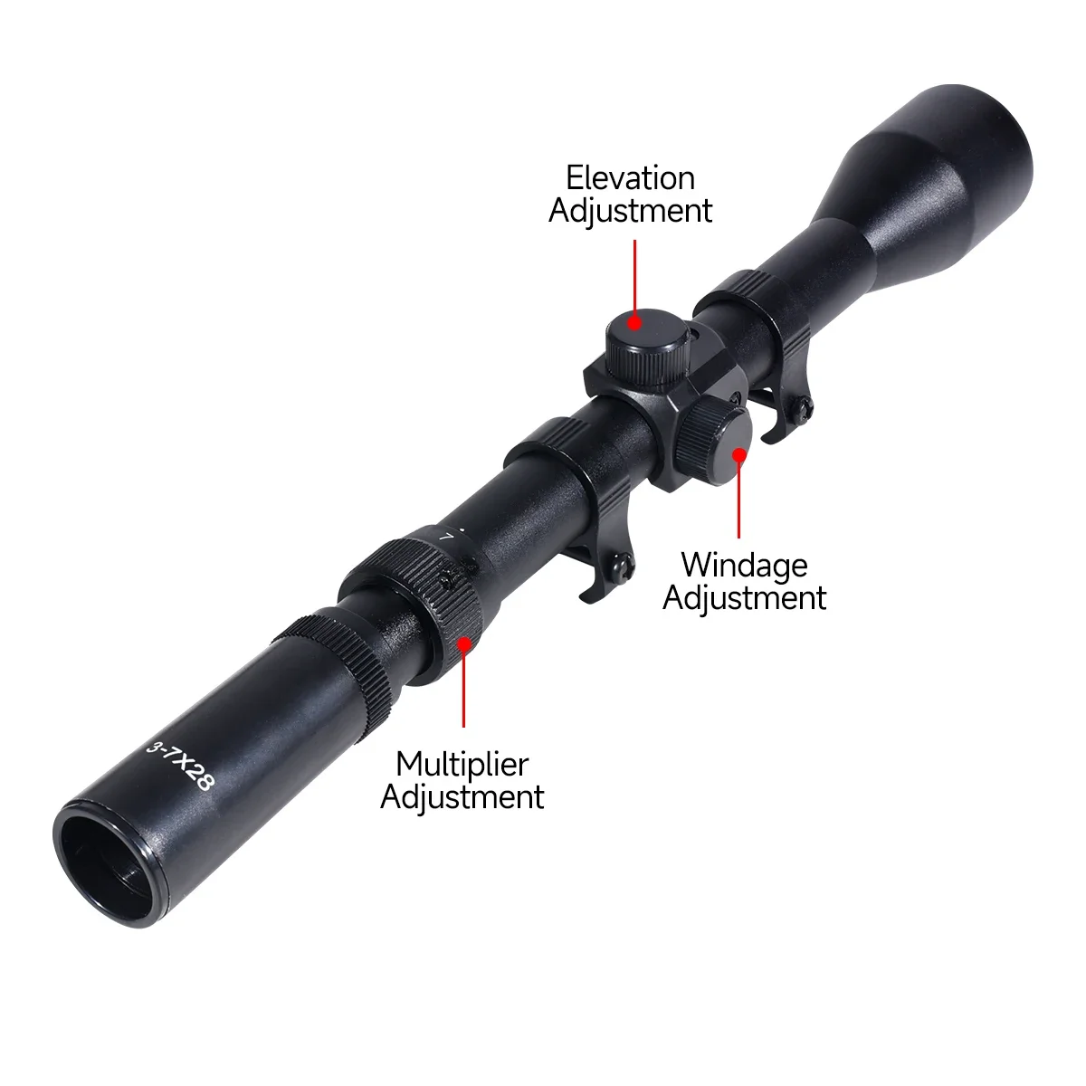 4x20/4x28/3-7x20/3-7x28 Ottica Mirino Crosshair Caccia Fucile Scope per 11mm Airsoft Reflex Scope Accessori tattici