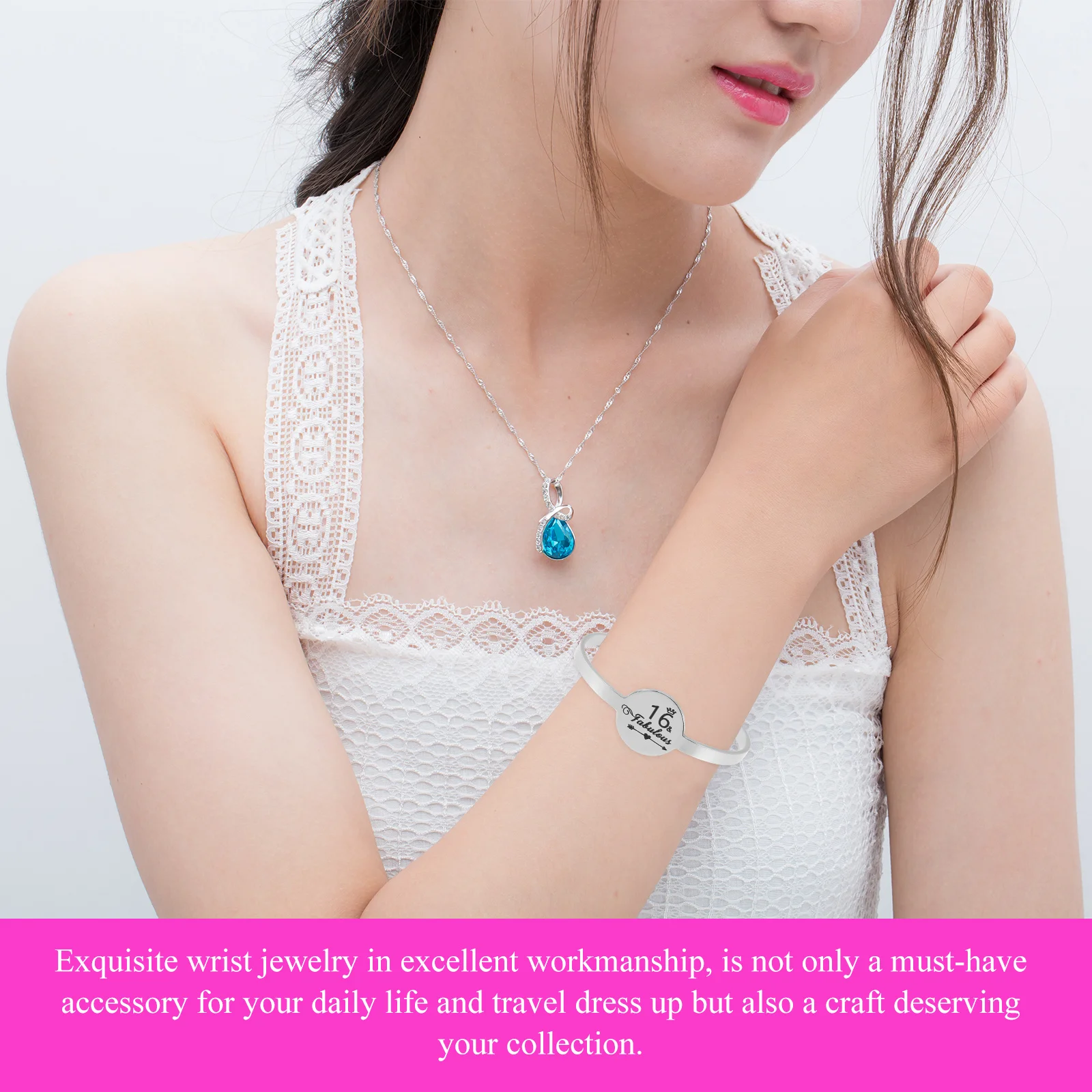 

Stainless Steel Birthday Bracelet Lettering Bangle Girls Cuff Bracelet Charm for Daily Wear Gift Charm Bracelets for Girls