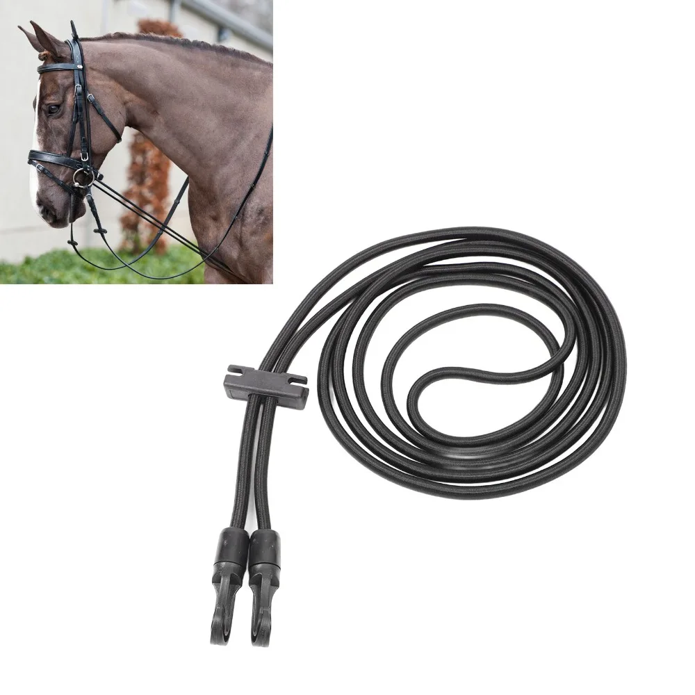 Elastic Latex Horse Side Reins Ergonomic Design Adjustable Length Horse Neck Stretcher Stable Control Even Tension Horse Reins