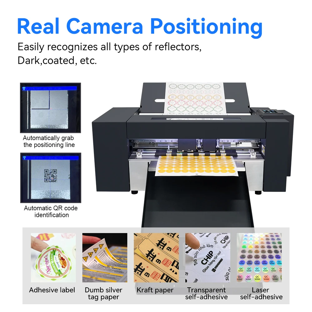 Purcell Desktop A3 A4 Auto Feeding Voice Coil Motor Delta PLC Digital Half Cut Label Die Cutting Machine Sticker Plotter Cutter