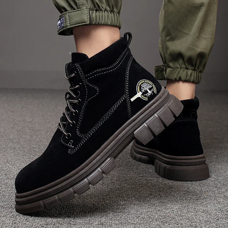 

Men's Anti Slip & Wear-resistant Lace Up Classic Outdoor Men Sneakers Cross-country Hiking Shoes For Men Riding Boots