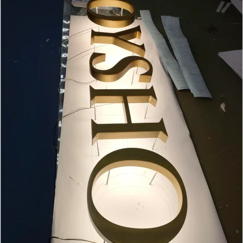 Custom Illuminated Outdoor Light Led Letter Business Store Front Sign 3D metal back lit channel Logo for decoration