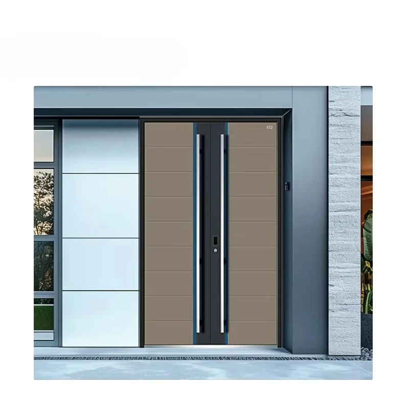 

Exterior Black Aluminum Frame Oversized Entry Pivot Doors