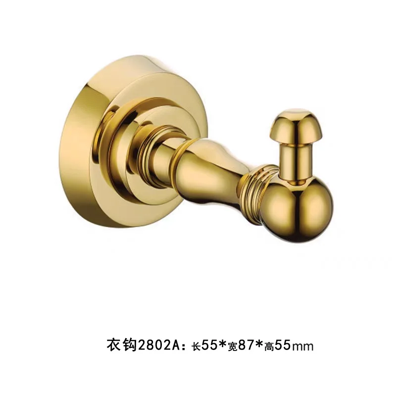 Premium Solid Copper Gold finish Toilet paper holder Towel Rack Coat hook Toothbrush cup holder soap dish towel bar Toilet brush - view 2