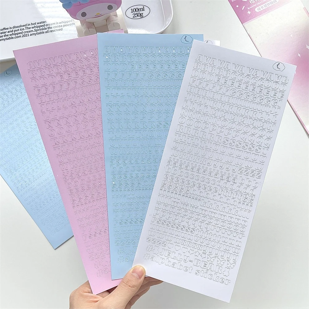 3 Stück farbige Alphabet-Buchstaben-Aufkleber, DIY, Scrapbooking, Journal, Deko-Aufkleber für Album, Tagebuch, niedliche Kawaii-Aufkleber