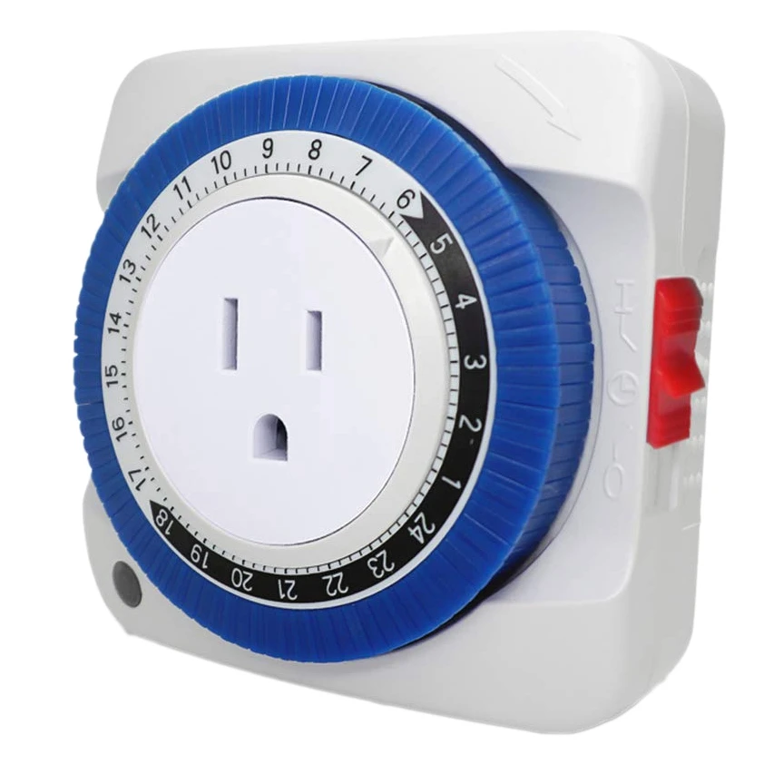 【Socket】 Outlet Timer Switch 24 Hour Plug-in Electric Mechanical Outlet Timer Switch Outlet Mechanical Timing Socket US Plug