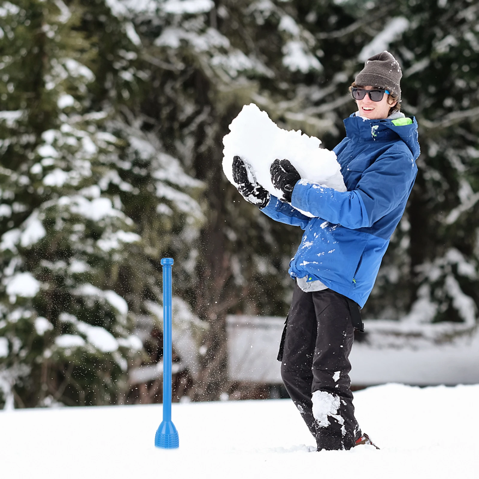 2pcs Snow Ball Thrower Long Handle Pp Non-Slip Grip Outdoor Winter For Kids Family Launcher Pool Water Play Tool
