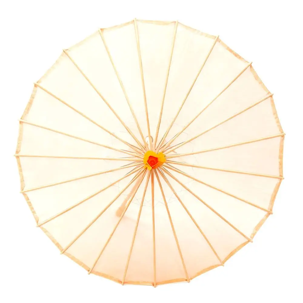 Translucent Silk Dance Umbrella Transparent White Solid Color Performance Umbrella Ultra Resistant Clear Umbrella