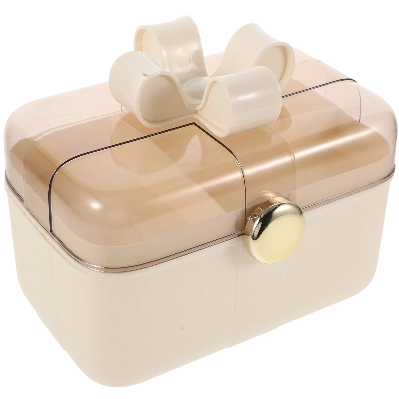 Large Capacity Hair Accessories Storage Box Portable Plastic Organizer with Handle Lid for Hair Bows Clips Ties Double Layer